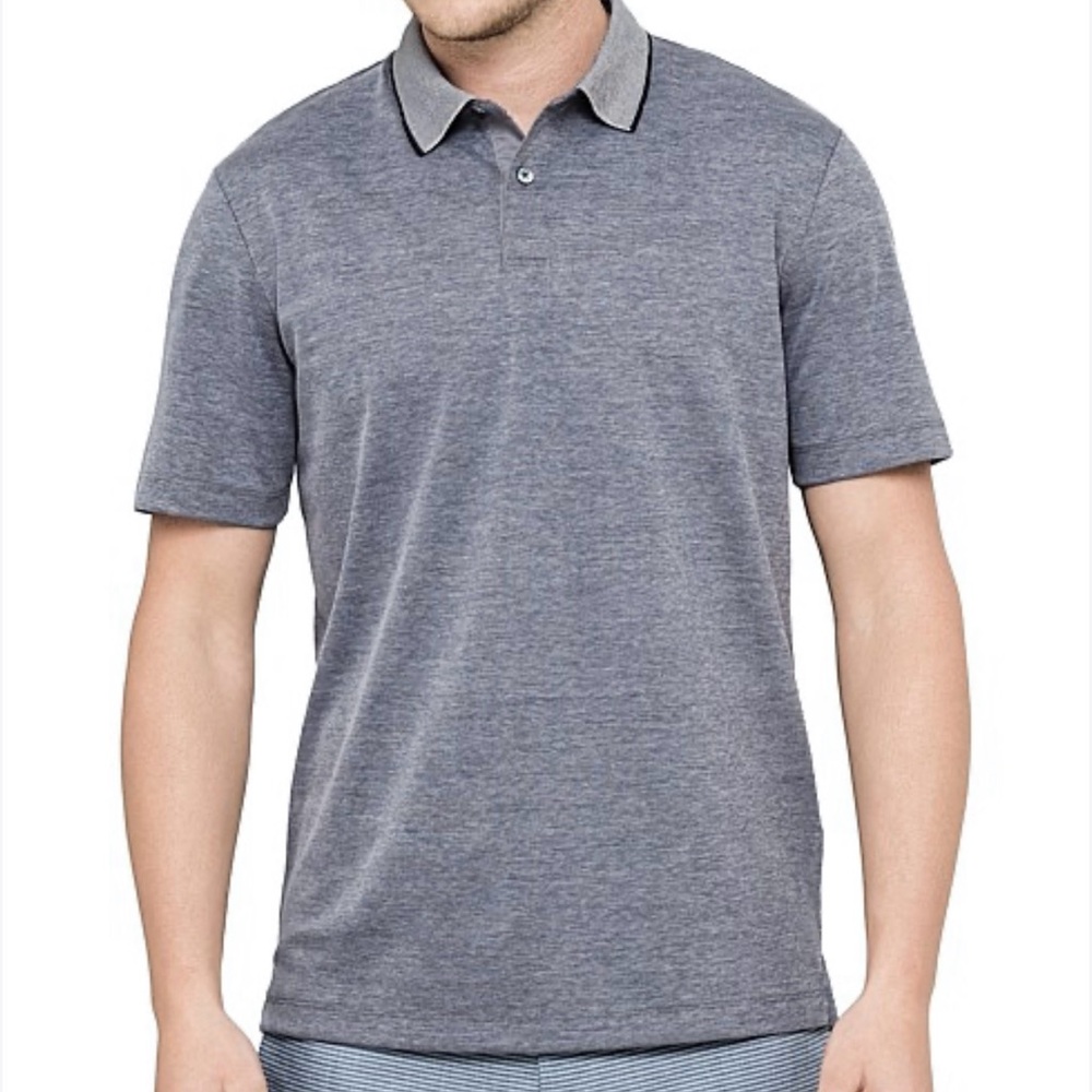 THEORY Grey Standard Polo - Current Pique